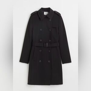 H&M Elegant Black Trench Coat